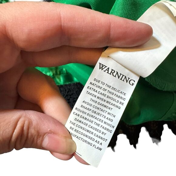 REVIEW Dress Size 10 Lace Overlay Pleated Formal Dress Tea Length Green Black - Picture 10 of 14